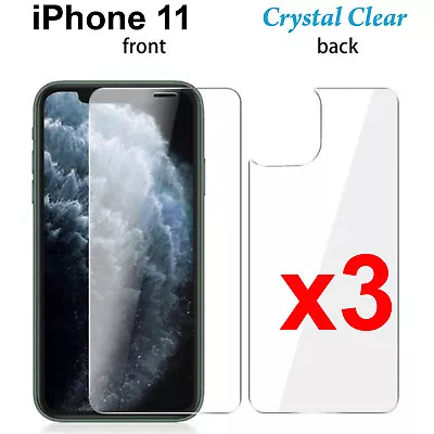 X3 Soft 4H PET Film Screen Protector Guard For Apple Iphone 11 Front And Back • $7.50