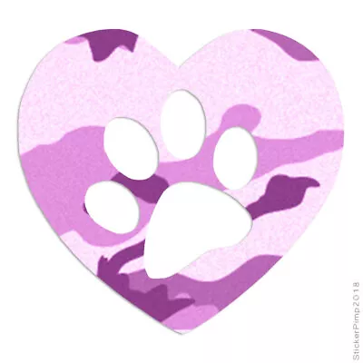 Dog Paw Print Love Heart Vinyl Decal Sticker 40 Patterns & 3 Sizes #1139 • $15.57