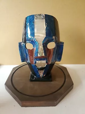 Mayan Aztec Burial Mask Mother Of Pearl Onyx Abalone Inlay Folk Art Mask  • $45