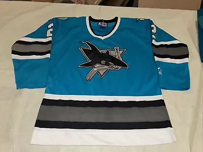 Nwot San Jose Sharks Starter Teal Jersey New NHL Vintage 90s Clean Mens Large #2 • $100
