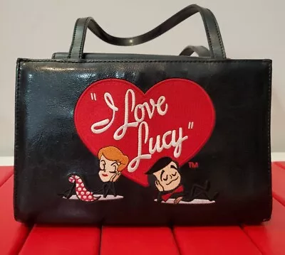 I LOVE LUCY Shoulder Bag Purse Faux Leather Beautifully Embroidered Lucy & Desi • $55.02