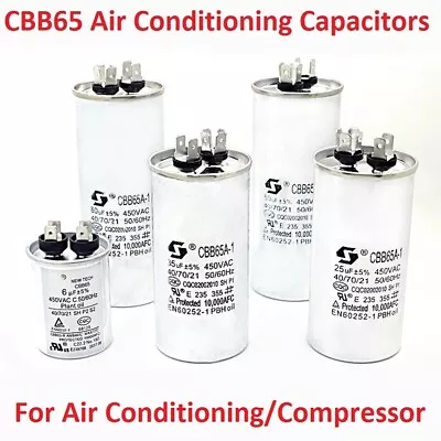 450VAC CBB65 Air Conditioning/Compressor Start Run Capacitors 50/60Hz 5uF -100uF • $108