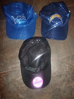 Victorias Secret Pink Detriot Lions/chargers/jets Bling Sequin Nfl Football  Hat • $49.99