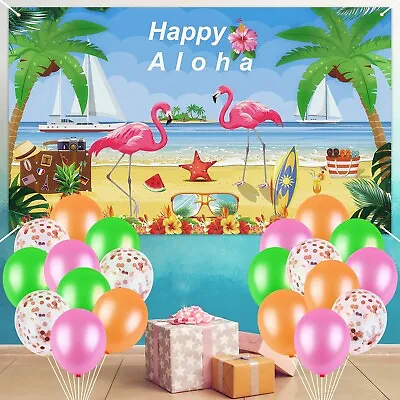 £10 • Buy Hawaiian Beach Party Background Aloha Banner Set Luau Party Decorations For...