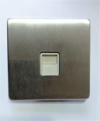 Crabtree Platinum 7783/SC/WH Master/Secondary Telephone Socket | Brushed Chrome • £6.99