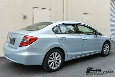 EOS Visors For 12-15 Honda Civic Sedan JDM Mugen II Style Side Window Deflectors • $28.99