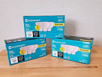 3 EcoSmart 520 Lumens GU5.3 50W 12V Bright White Dimmable LED Light Bulb 3Pk  • $28.19