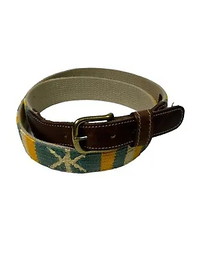 A TAIL WE COULD WAG 36 Native American Woven Multicolored Leather Belt • $19.54