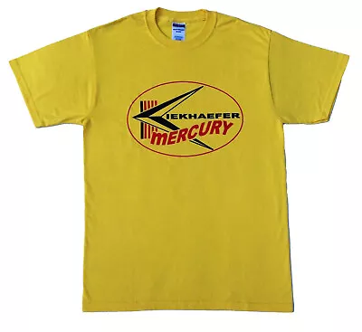 Kiekhaefer Mercury Vintage Style Retro Advertising Outboard Motor Shirt Yellow • $24.95