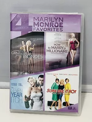 Marilyn Monroe Favorites 4 DVD Set Seven Year Itch Gentlemen Prefer Blondes • $12