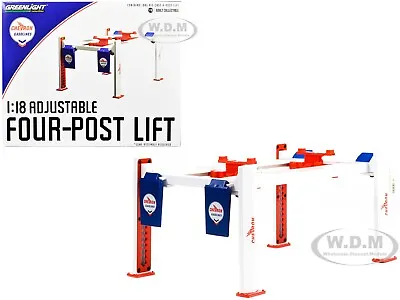 Adjustable Four Post Lift  Chevron  For 1/18 Diecast Model By Greenlight 13637 • $39.99