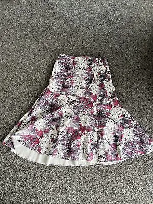 Saloos Patterned Skirt Ladies Women Size 14 Colourful Elasticated Waste Cb19 • £8