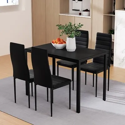 $284.96 • Buy Artiss Dining Chairs And Table Dining Set 4 Chair Set Of 5 Wooden Top Black