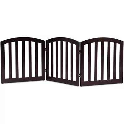 £43.99 • Buy 3-Panel Wooden Dog Gate Freestanding Pet Fence Baby Folding Safety Barrier