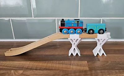 2x Raised Supports Track Pieces For Wooden Train Track Ikea Brio Lillabo Bigjigs • £8.99