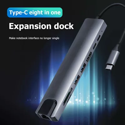 8 In 1 USB C Hub Hdmi-compatible Adapter For Macbook Notebook Laptop Computer • $26.39