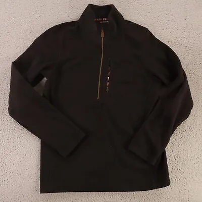 Sherpa Adventure Gear Sweater Mens M Black Polyester 1/4 Zip Made In Nepal • $28.78