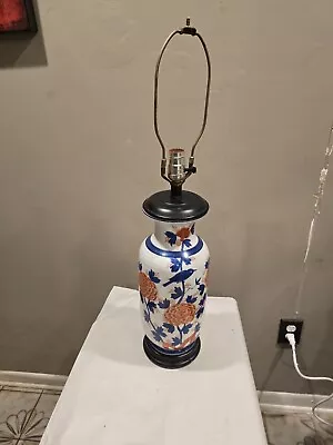Vintage Chinese BlueWhite & Peach Bird & Flowers 1960's Lamp 28   • $17.99