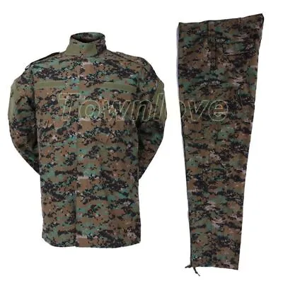 Military Combat Uniform Shirt And Pants Tactical Jungle Forest Camouflage Suits • $83.03