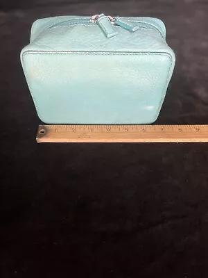 Trish McEvoy Petite Tiffany Blue Leather Makeup Planner Case  • $100