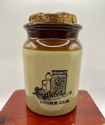 Vintage Pottery StonewareStorage Jar With Cork Pearsons Of Chesterfield England • $14
