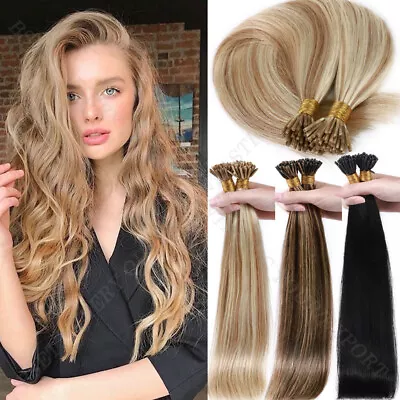 Invisible Highlight Micro Ring I Tip Remy Human Hair Extensions Per Bonded Q702 • $48.47