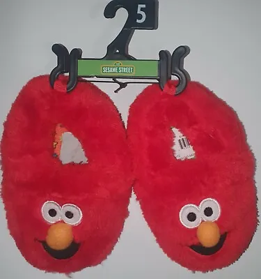 Sesame Street Elmo Little Kids Red Slippers House Shoes Child Size 5 • $13.99