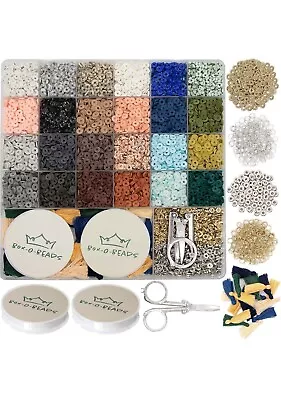 Box-O-Beads 6000 Pcs Polymer Clay Heishi Beads For Bracelet & Jewelry Making • $17.99