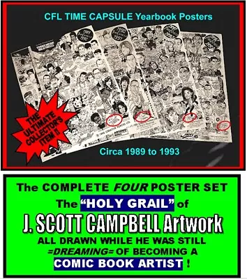 J. SCOTT CAMPBELL's 4 POSTER  TIME CAPSULE  SET - 1st EVER NATIONAL PUBLICATIONS • $179