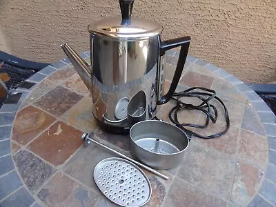 Vintage General Electric GE 10 Cup Coffee Percolator Stainless Tested Works • $18