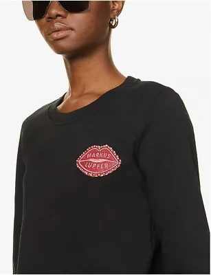 BNWT MARKUS LUPFER Leonie Lip-embroidered Sweatshirt SIZE XS RRP £195 • $94.72