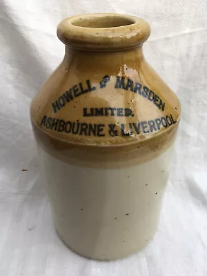 Wide Mouth Howell & Marsden Ashbourne & Liverpool Grocer Flagon Pot Jar C1900 • £59.95