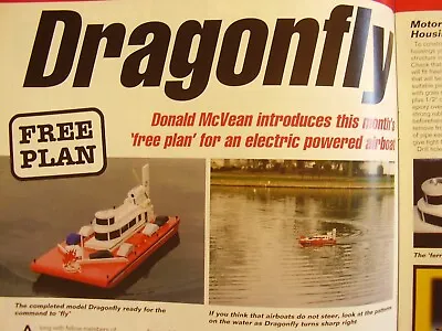 Original Model Boat Plan 2004 Dragonfly Electric Powered Airboat • $12.62