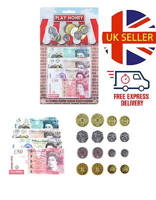 10 Fake UK Money Pounds Notes Coins Pretend Role Play Party Fillers Children Toy • £3.69