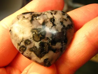 30g 40x35mm MERLINITE DENDRITIC CARVED HEART MADAGASCAR • $4.99