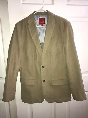 Mens IZOD Blazer Jacket Sport Corduroy Tan 2 Front Button Size Medium • $29.99