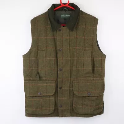 Field & River Gilet Mens S Green Heavy Tweed Multi Pockets Country Shooting • $32.31
