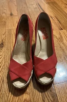 Michael Kors Red Wedge Shoes 7 • $9.95