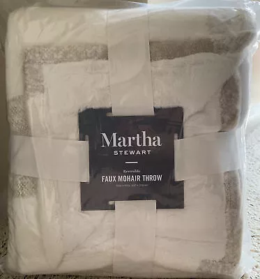 New Martha Stewart Reversible Faux Mohair Check Throw Gold/ Ivory 50x60 • $40