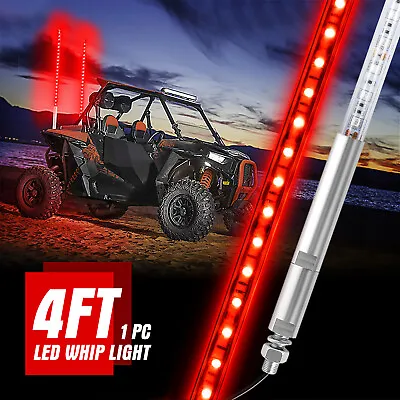 4ft Red LED Whip Light Antenna For ATV UTV Accessories Polaris RZR 1000 Can-Am • $33.99