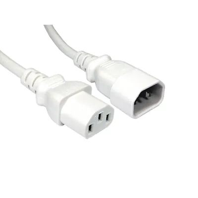 £3.49 • Buy IEC C13 To C14 Power Extension Cable Male To Female Kettle Lead PC Monitor Lot