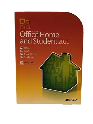 Genuine Microsoft Office 2010 Home And Student Family Pack For 3 PCs RETAIL Box • $49.99