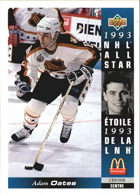 1993-94 McDonald's Upper Deck Boston Bruins Hockey Card #21 Adam Oates • $1.99