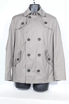 H&M Trench Coat 36 Regular Grey Green-Tint Outdoor Jacket  Mens • $24.65