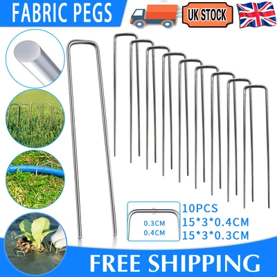 £9.59 • Buy Weed Control Fabric Pegs Metal U Pins Galvanised Steel Securing Membrane UK