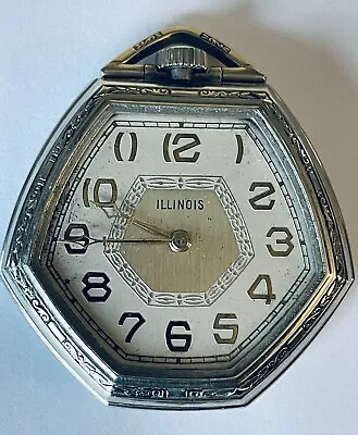 Illinois 23j. 12sz. Gr-410 Pocket Watch W/14kgf. Case! Runs! Nice! • $275