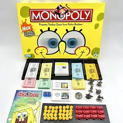 MONOPOLY Nick Jr  SpongeBob SquarePants Game 2005 Edition 100% Complete EUC • $39.49