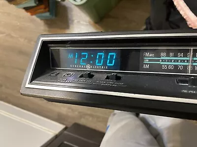 Vintage 70s 80s GE Alarm Clock Radio Space Computer Age Retro Atomic Desk Shelf • $16.99