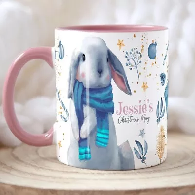 PERSONALISED CHRISTMAS Mug Secret Santa Gift Personalised Mug Rabbit Mug Gift • £13.85