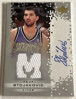 Peja Stojakovic 2004 Upper Deck UD Glass Monumental Marks Jersey Auto • $45